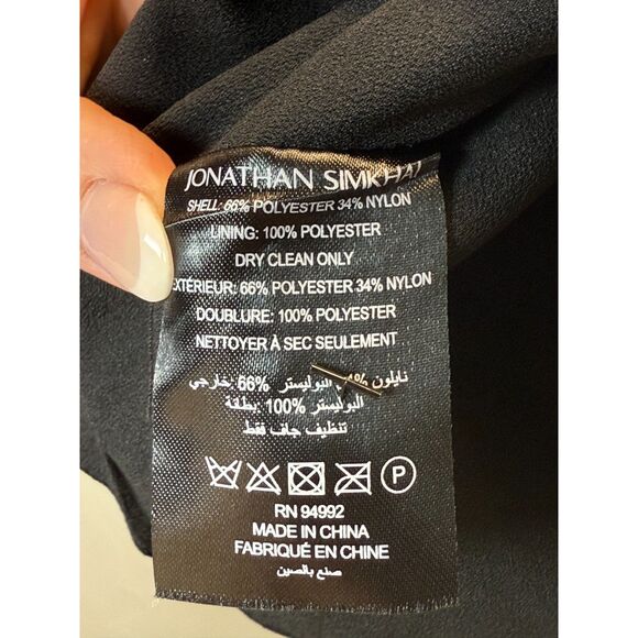 Jonathan Simkhai Women's Size 2 Black Metallic Taylor Wrap Top Puff Sleeve NWT - Picture 13 of 13